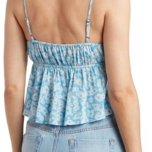 NWT Abound Blue Floral Crop Top - Picture 2 of 3